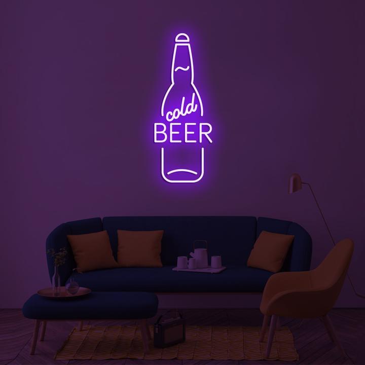 Cold Beer custom led logo sign, zesta neon , beer neon lights, bar neon sign, beer neon sign