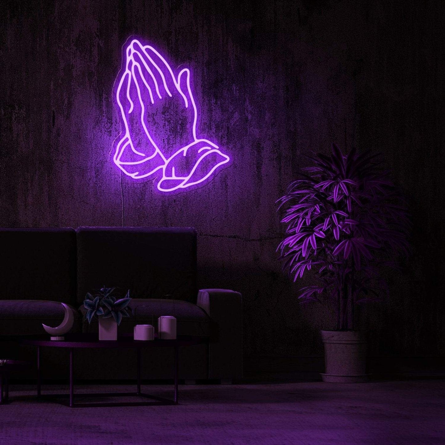 Praying Hand led neon art , zesta neon, custom neon sign, Praying Hand Neon Sign