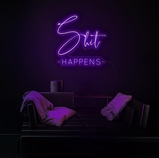 Neon Quote, Shit Happen, neon light, Zesta Neon, neon sign quotes, custom neon light quotes