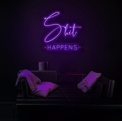 Neon Quote, Shit Happen, neon light, Zesta Neon, neon sign quotes, custom neon light quotes