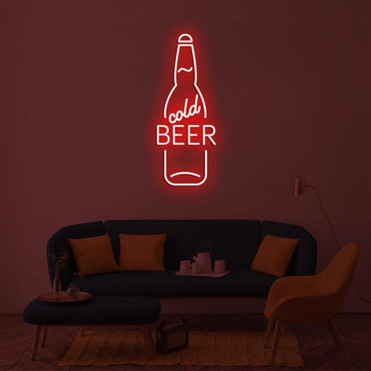 Cold Beer custom led logo sign, zesta neon , beer neon lights, bar neon sign, beer neon sign