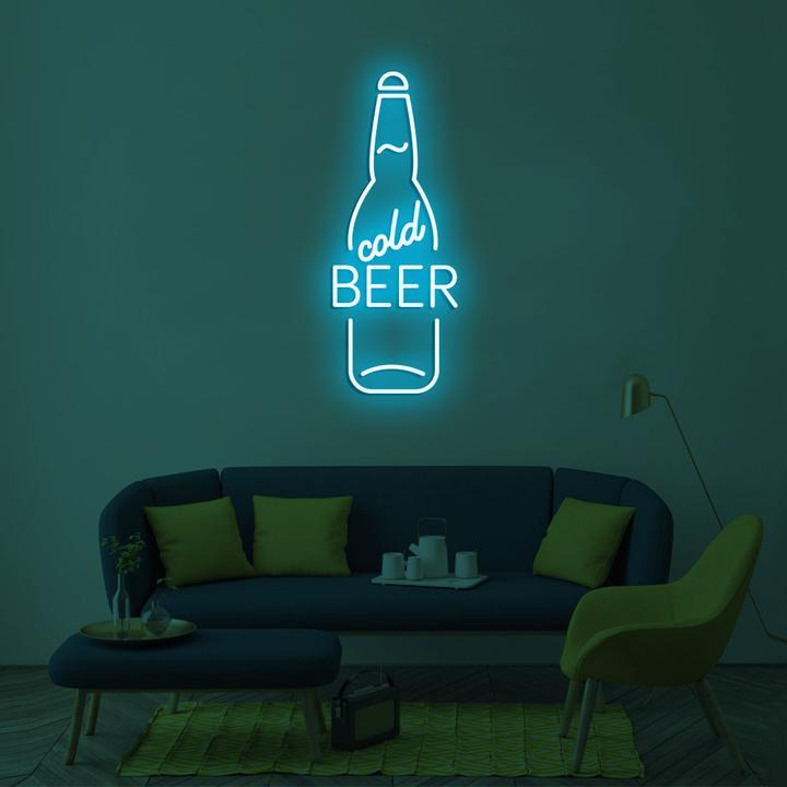 Cold Beer custom led logo sign, zesta neon , beer neon lights, bar neon sign, beer neon sign