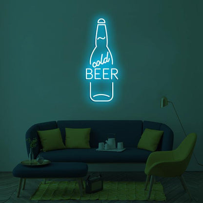 Cold Beer custom led logo sign, zesta neon , beer neon lights, bar neon sign, beer neon sign