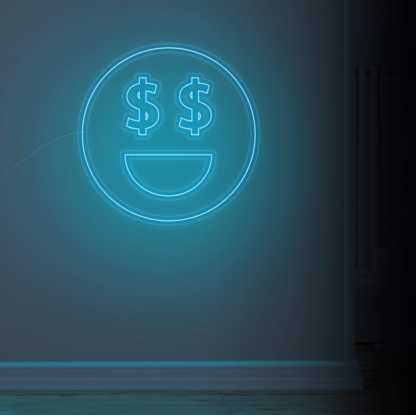 dollar face neon sign, zesta neon, neon sign art, custom neon lights, dollar neon sign