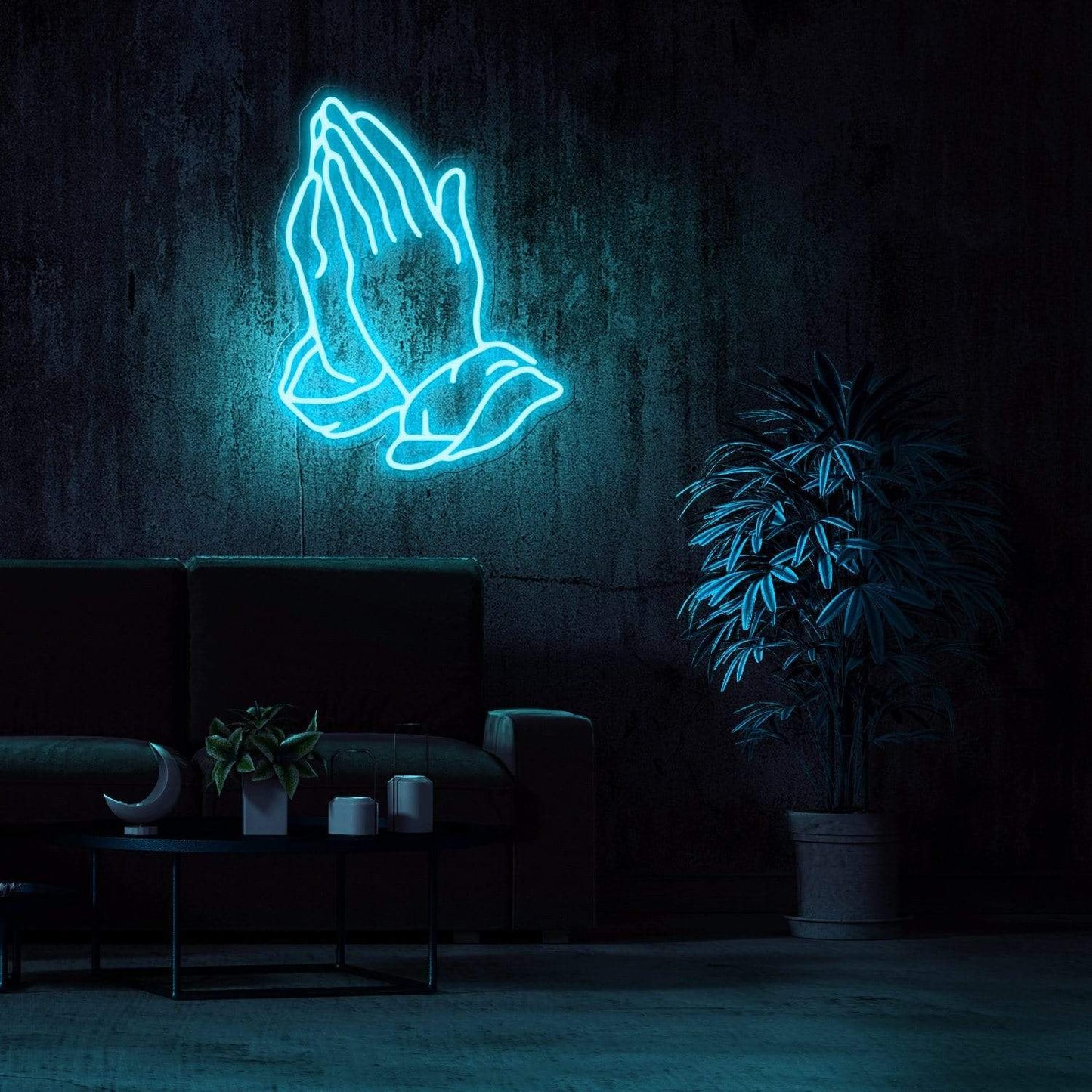 Praying Hand led neon art , zesta neon, custom neon sign, Praying Hand Neon Sign