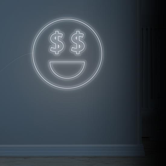 dollar face neon sign, zesta neon, neon sign art, custom neon lights, dollar neon sign