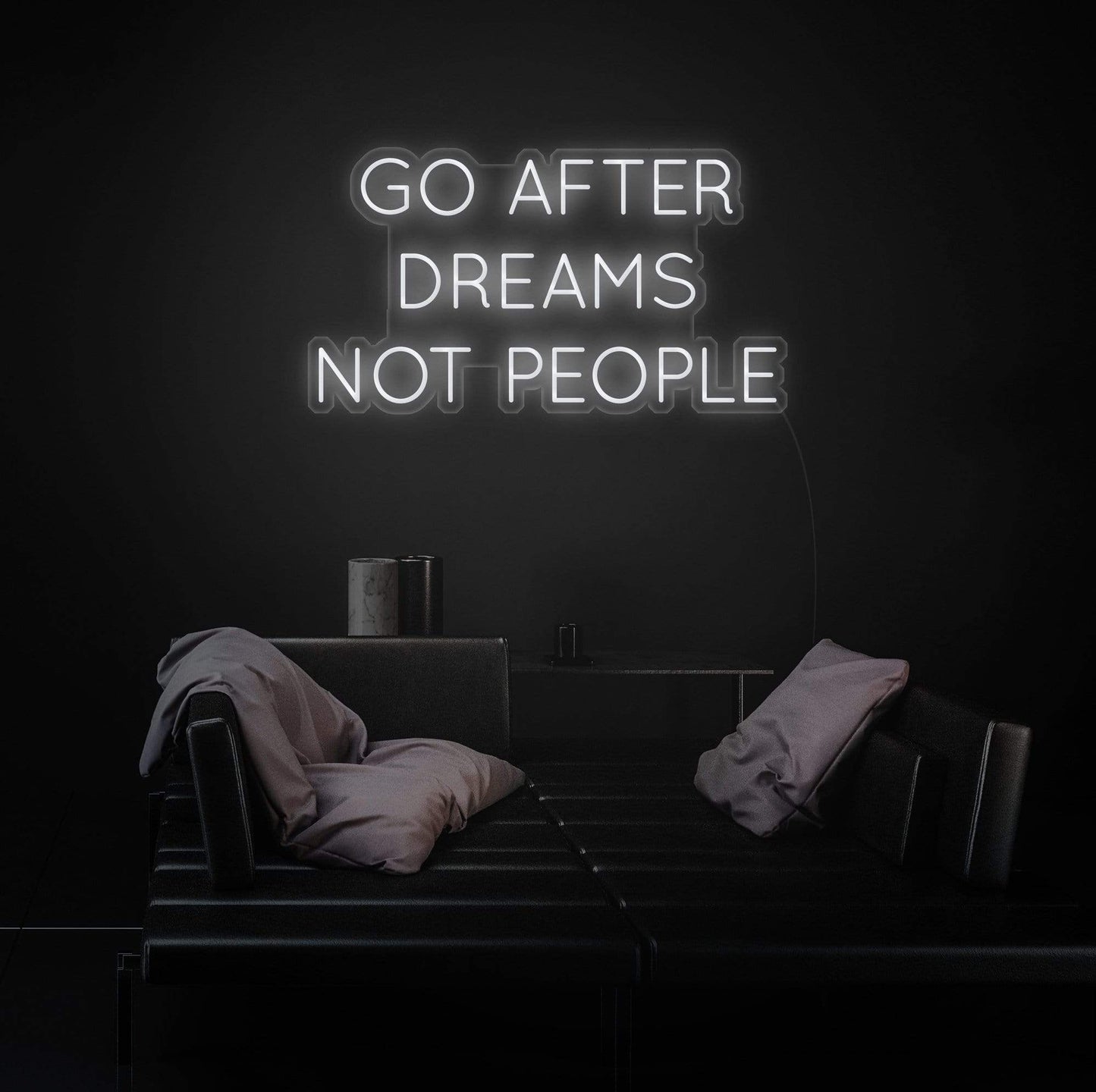 Zesta Neon GO AFTER DREAMS NOT PEOPLE LED Neon Quotes, zestaneon, neon sign quotes, neon ligths