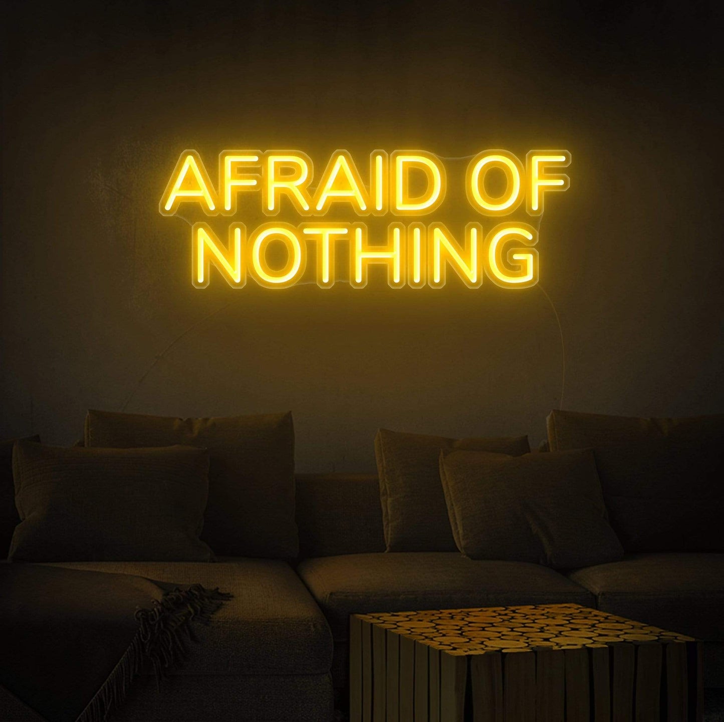 buy custom neon sign, Neon Quote - Afraid Of Nothing, Zesta neon, Neon sign quotes, neon light quotes